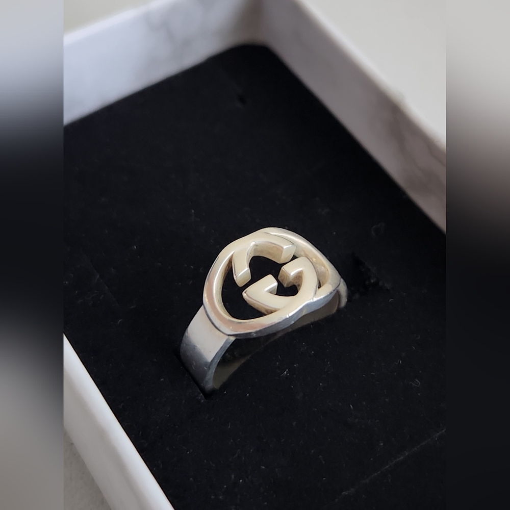 Gucci Interlocking Gg 925 Silver Ring - image 3